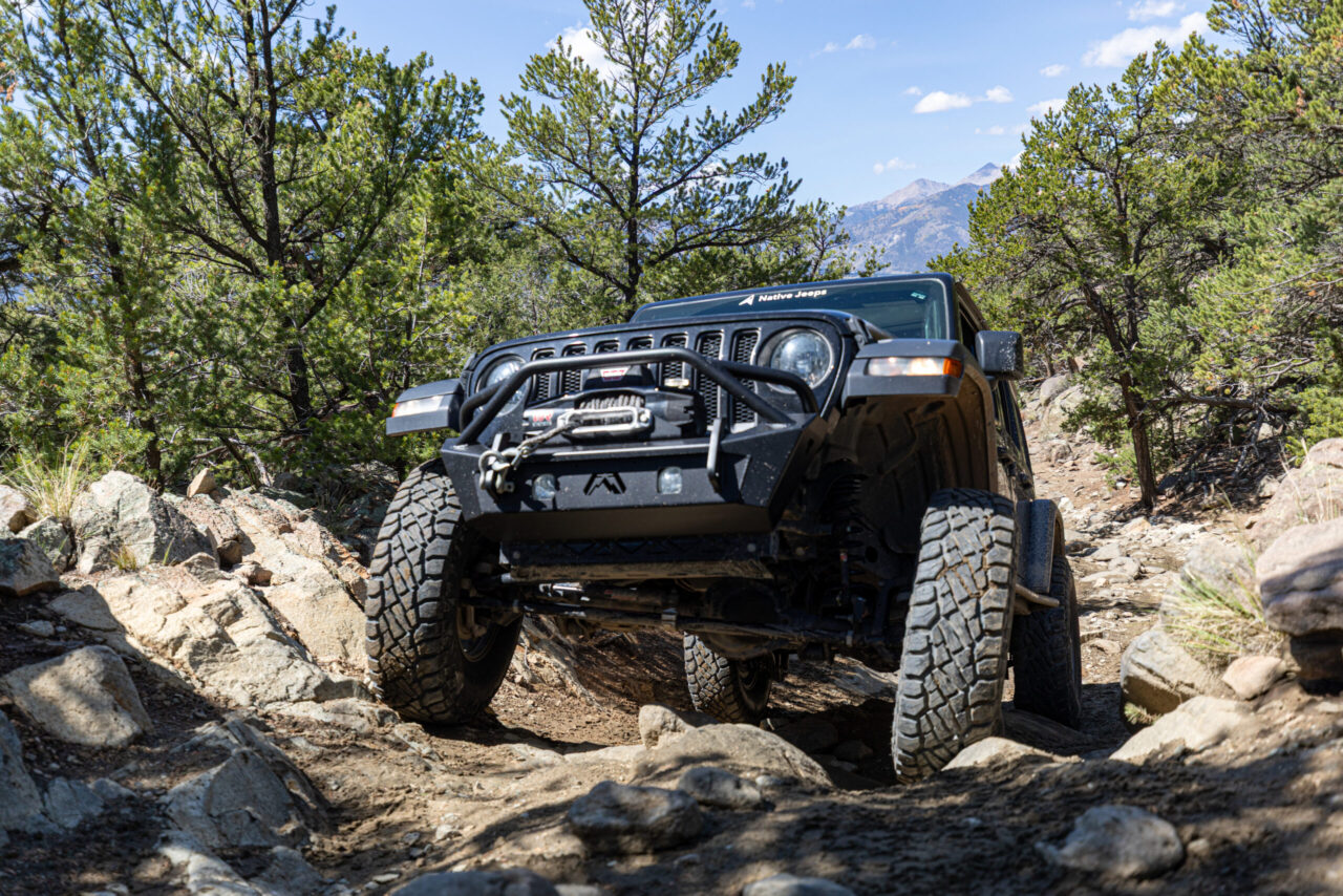 Technical rock climb on Yansing Gulch, a popular Jeep trail near Denver